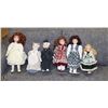 Image 1 : ESTATE COLLECTION OF 6 PORCELAIN DOLLS AND PIGS
