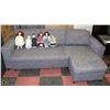 Image 1 : GREY FABRIC APT SIZE CHAISE LOUNGE SECTIONAL