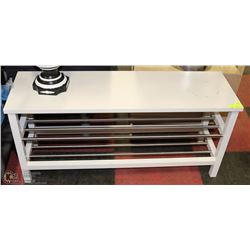 WHITE BENCH /SHOE RACK