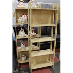 2 LIGHT WOOD COLOR MATCHING BOOK SHELVES