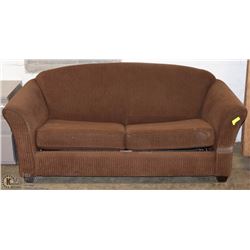 BROWN FABRIC HIDE-A-BED