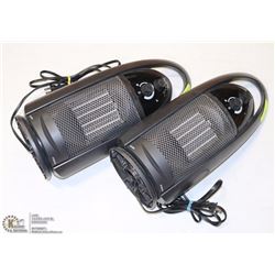 PAIR OF SUNBEAM OSCILLATING 2 SPEED TABLE FANS