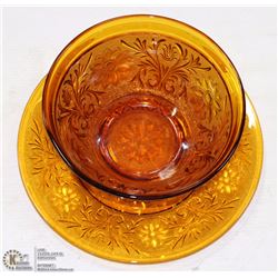 VINTAGE SANDWICH PATTERN BOWL AND PLATE