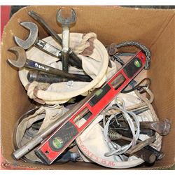 LARGE BOX W/IRON WORKER WRENCHES &