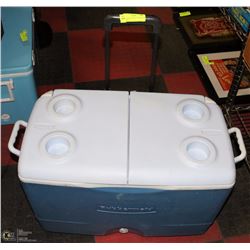 LARGE BLUE & WHITE RUBBERMAID COOLER
