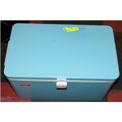 VINTAGE BLUE METAL COLEMAN COOLER