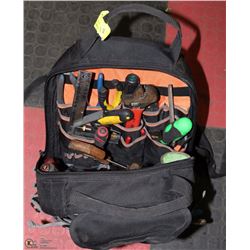 KLEIN TOOL BACK PACK BAG WITH CONTENTS