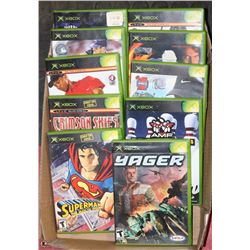 LOT OF 10 XBOX GAMES, SUPERMAN, YAGER & CRIMSON