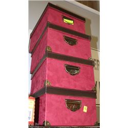 LOT OF 4 NEW STORAGE BOXES W/ HANDLES