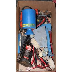 LARGE BOX OF MISC SHOP/GARAGE TOOLS