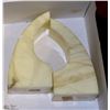 Image 1 : HAND CARVED GENUINE ALABASTER BOOKENDS
