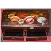 Image 1 : LARGE VINTAGE HAND PAINTED JEWELLERY BOX