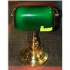 Image 1 : RETRO DESK LAMP W/ GREEN GLASS SHADE