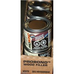 BOX OF 6 CANS OF PRO BOND WOOD FILLER