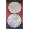 Image 1 : A PAIR OF MARBLE HEAT STAND, AND LAZY SUSAN