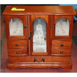 LARGE WOODEN JEWELLERY CASE