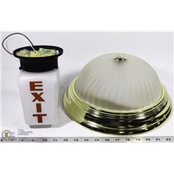 CEILING LIGHT FIXTURE AND NEW EXIT LIGHT