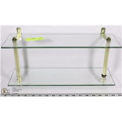 2 WALL MOUNTING GLASS SHELVES