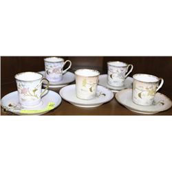 SET OF 5 MINI CUP ELITE LIMOGES TEA CUPS AND SAUCE