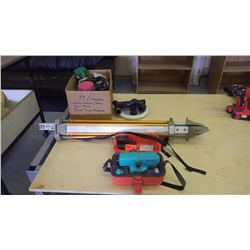 Sokkia model C-330 automatic level survey instrument with tripod and measure stick
