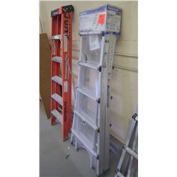 1 unused Master Craft 21' - 36' position aluminum multi task ladder