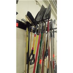 Grouping of shovels / broom / sledge hammer