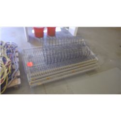 Wire shelving shelves and small rolls of chicken wire