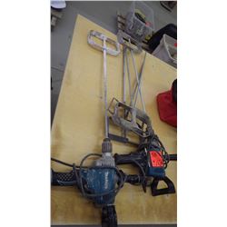 2 makita 1/2" drills with 5 pail mixers