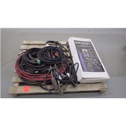 Pallet with air hoses, tiger torches and sievert new turbo roofer combo torch kit