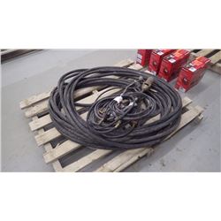Pallet with 50' 5/8 rubber hose, roofing and tiger torches