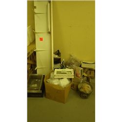 Misc masonry supplies consists of glass block spacers / insulation tie downs / fero ties / shelf etc