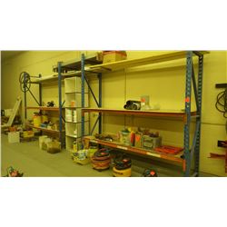 H.D. pallet racking with 4 frames, 8 - 10' bars and approx 20 - 8' bars and planks