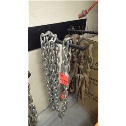 1 - 3/8"x16' chains with grab hook ends