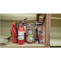 4 charged plus 1 not charged fire extinguishers