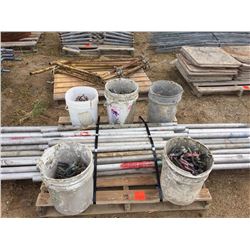 Pallet of scaffold tubes and clamps