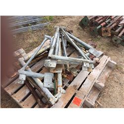 Twelve scaffold out riggers