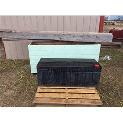 Metal job site work box and wooden work box
