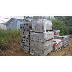Eleven pallets of ssorted cindercrete blocks