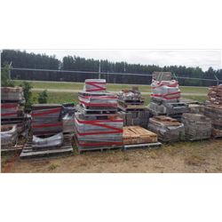Thirteen pallets of misc bricks