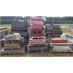 Fifteen pallets of misc bricks and stone