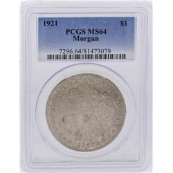 1921 $1 Morgan Silver Dollar Coin PCGS MS64