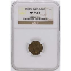 1920(C) India 1/2 Anna Coin NGC MS65RB
