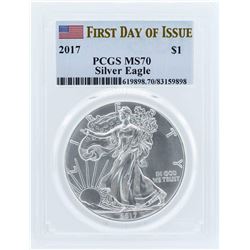 2017 $1 American Silver Eagle Coin PCGS MS70 First Day of Issue