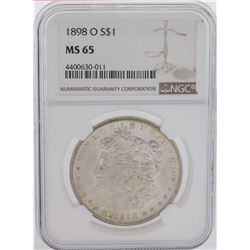 1898-O $1 Morgan Silver Dollar Coin NGC MS65
