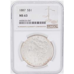 1887 $1 Morgan Silver Dollar Coin NGC MS63