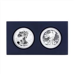 Set of (2) 2013 $1 American Silver Eagle West Point Silver Set