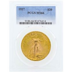 1927 $20 St. Gaudens Double Eagle Gold Coin PCGS MS66