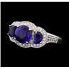 Image 2 : 14KT White Gold 3.20ct Tanzanite and Diamond Ring