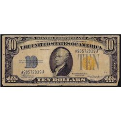 1934A $10 North Africa WWII Emergency Silver Certificate Note