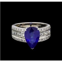 18KT White Gold 4.57ct Sapphire and Diamond Ring
